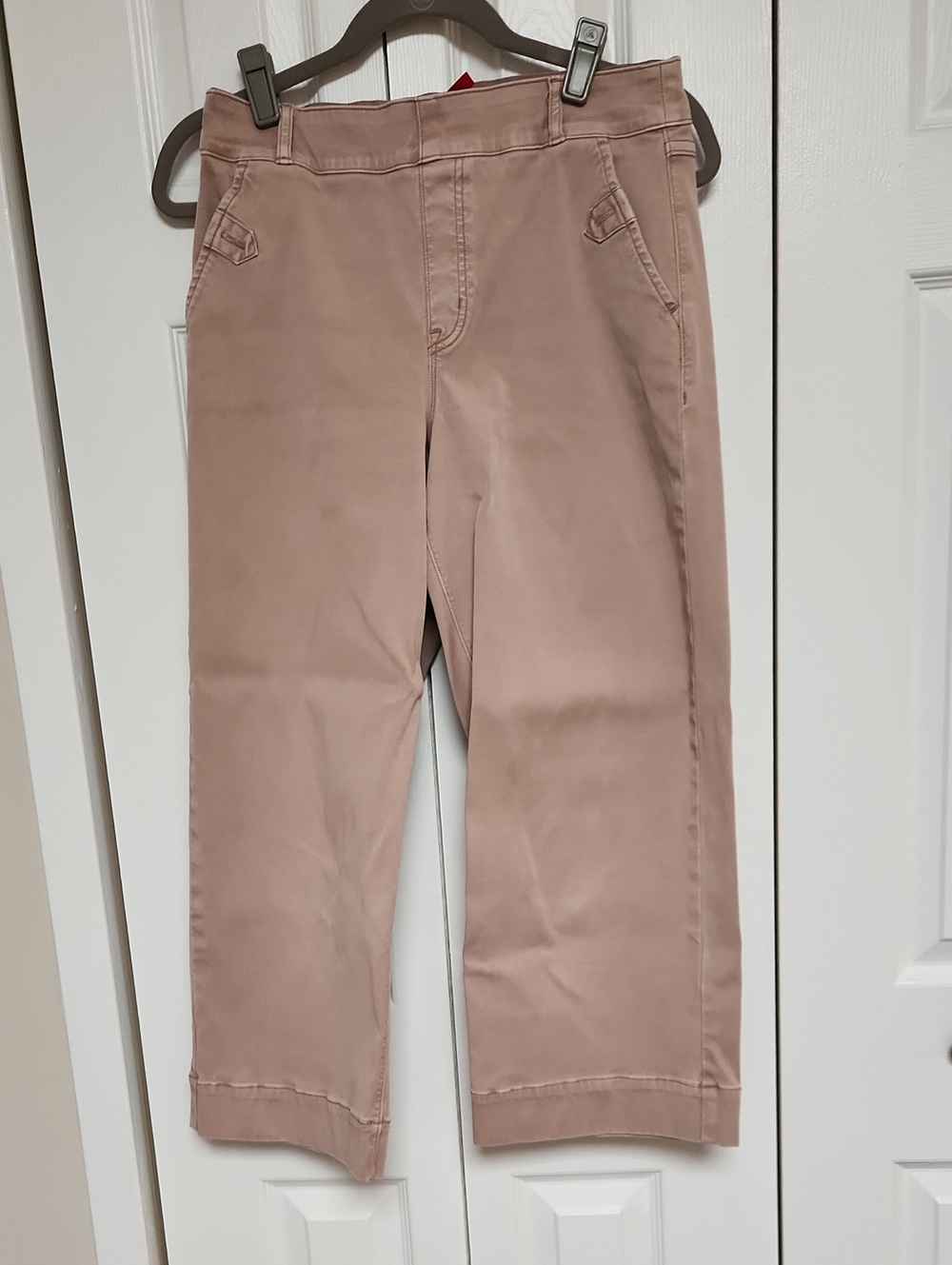 SPANX Blush Pink Cropped Stretch Twill Pants - Large